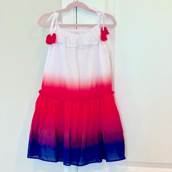 NEW Dillards Bonnie Jean Aleah Dress Dip Dyed Tie Tassel Straps Size 7 - Picture 3 of 12